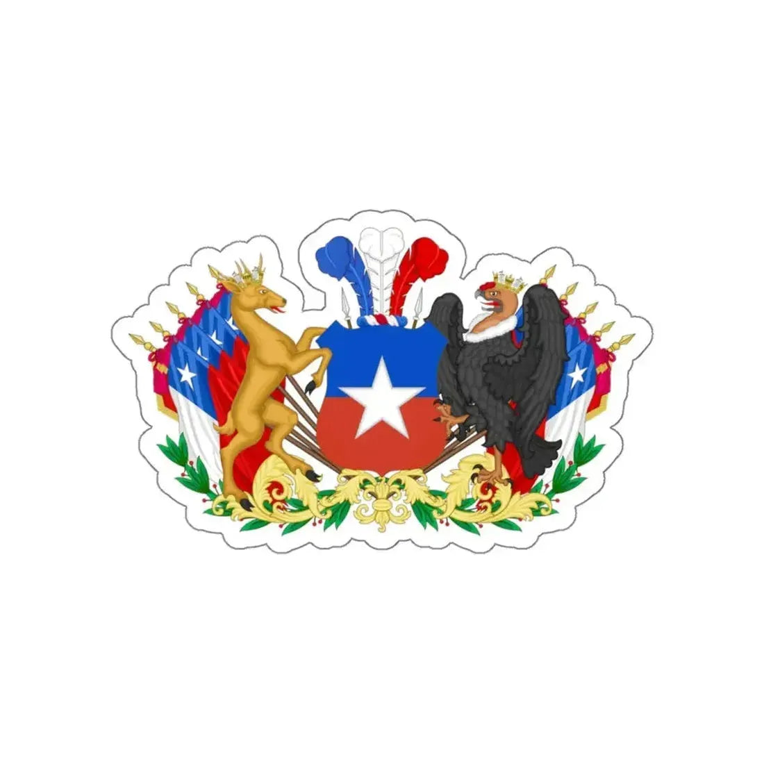 Greater Coat of Arms of Chile (1834-1920) STICKER Vinyl Die-Cut Decal - The Sticker Space