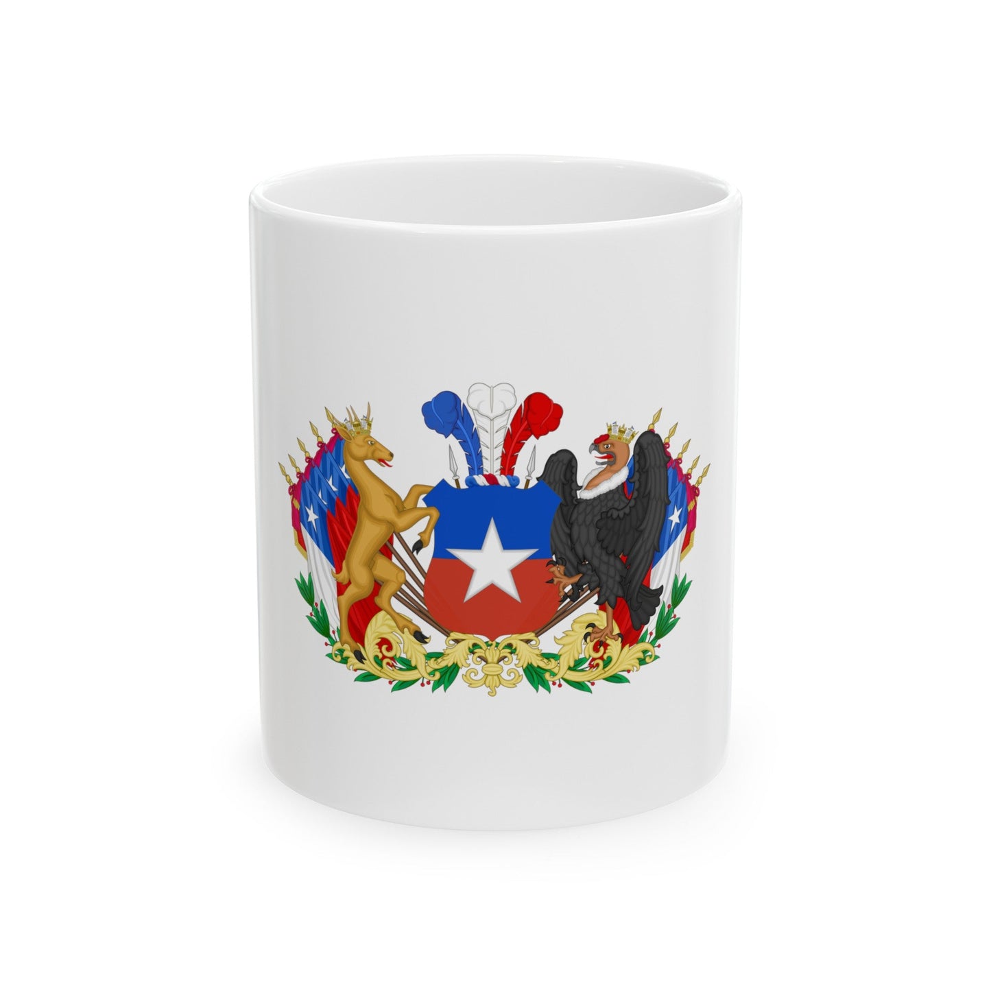 Greater Coat of Arms of Chile (1834-1920) - White Coffee Mug-11oz-The Sticker Space