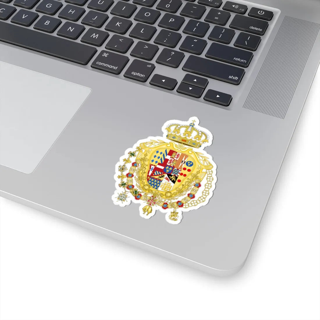 Greater Coat of Arms of Ferdinand IV of Naples (Italy) (Coat of Arms) STICKER Vinyl Kiss-Cut Decal - The Sticker Space
