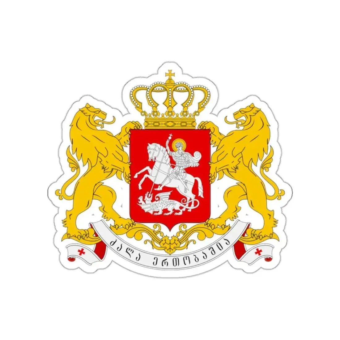 Greater coat of arms of Georgia STICKER Vinyl Die-Cut Decal - The Sticker Space