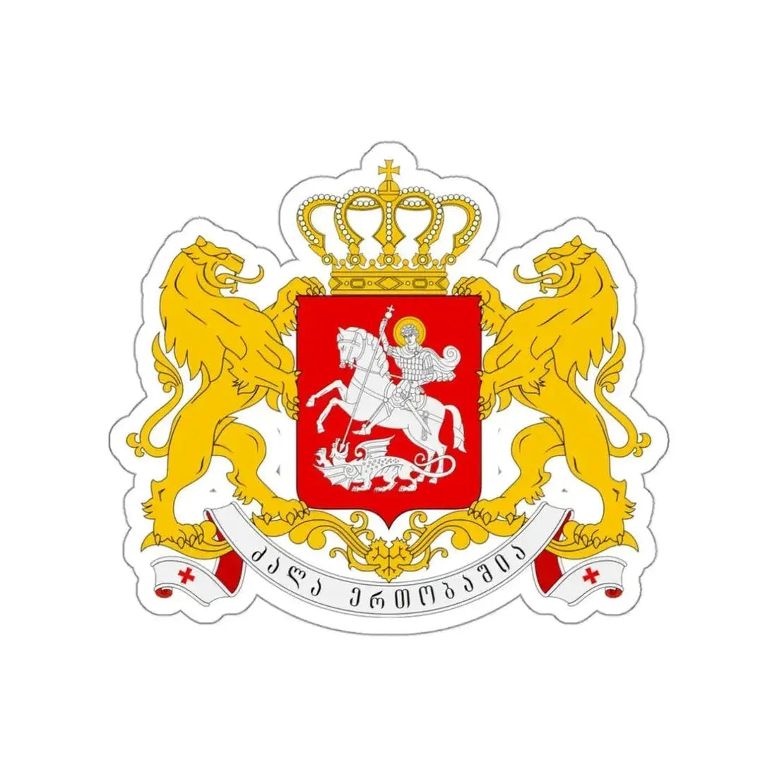 Greater coat of arms of Georgia STICKER Vinyl Die-Cut Decal - The Sticker Space