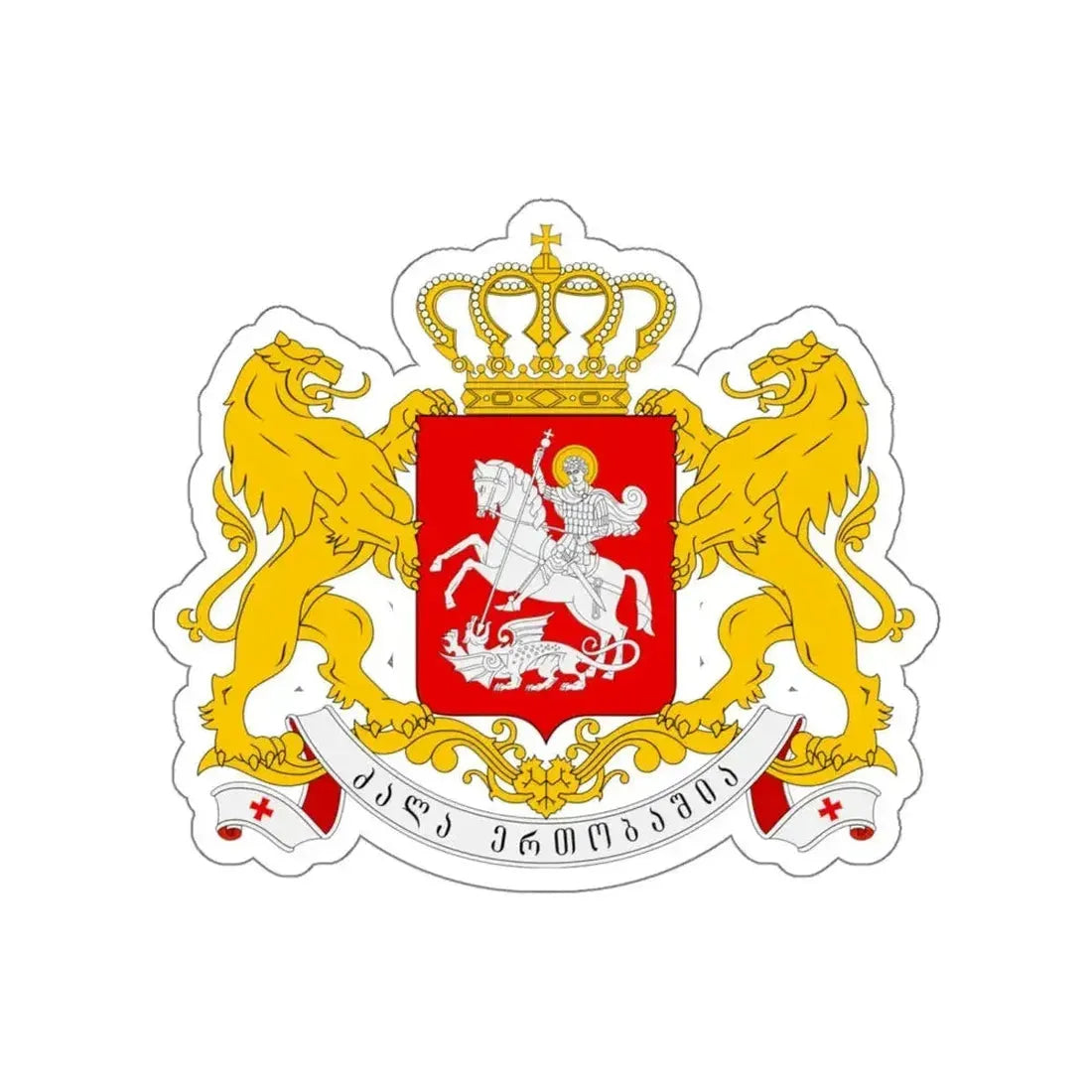 Greater coat of arms of Georgia STICKER Vinyl Die-Cut Decal - The Sticker Space