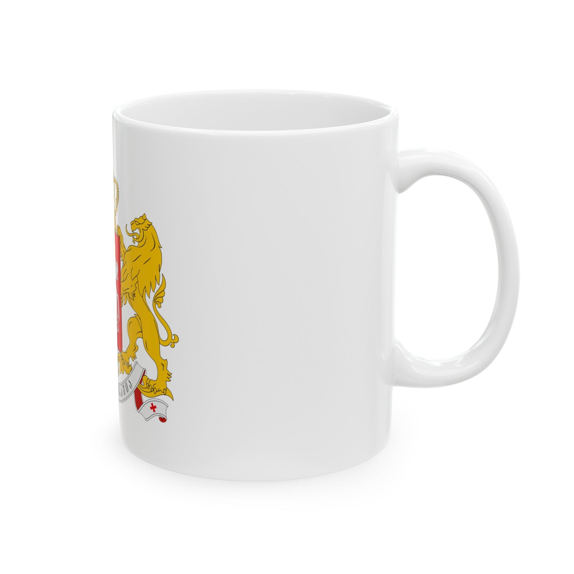 Greater coat of arms of Georgia - White Coffee Mug-The Sticker Space