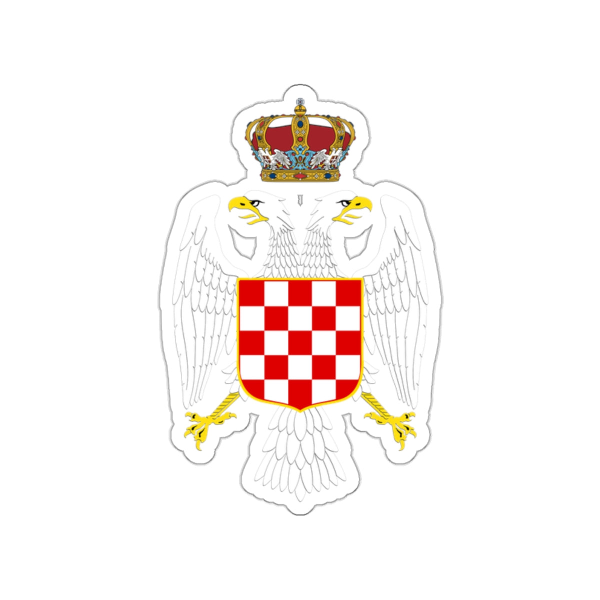 Greater coat of arms of the Banate of Croatia STICKER Vinyl Die-Cut Decal-White-The Sticker Space