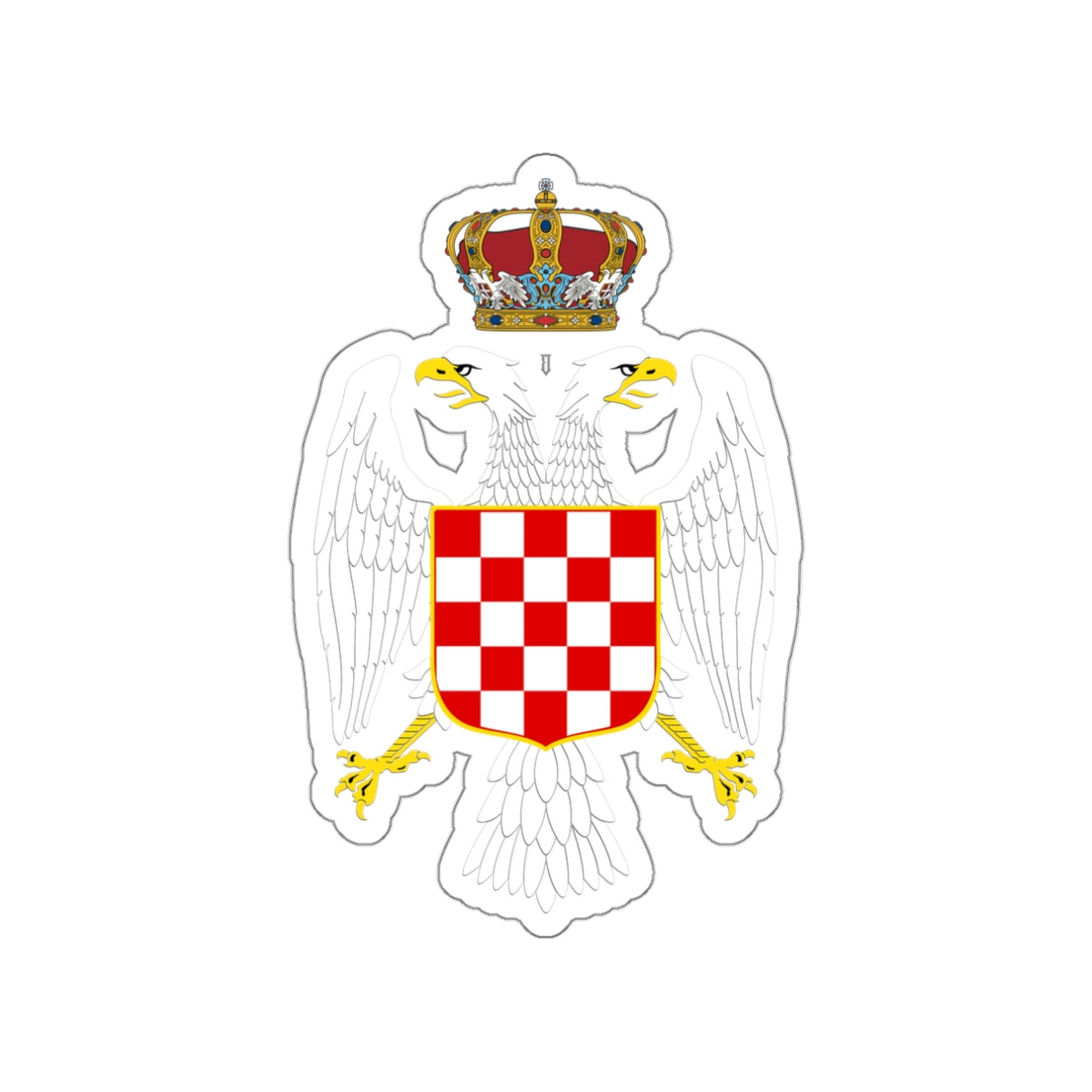 Greater coat of arms of the Banate of Croatia STICKER Vinyl Die-Cut Decal-White-The Sticker Space