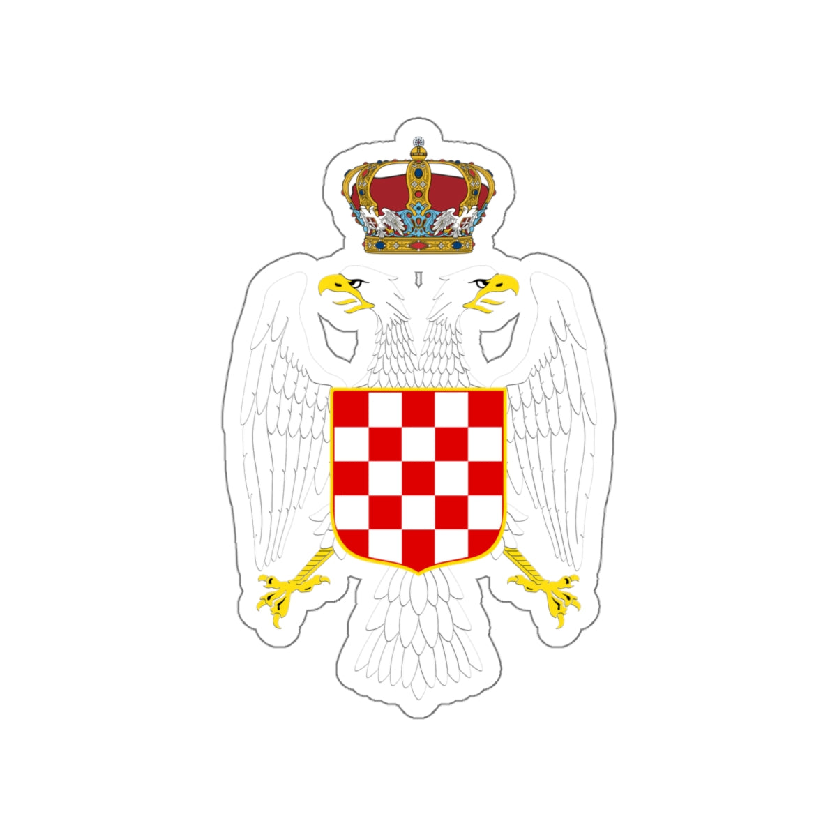 Greater coat of arms of the Banate of Croatia STICKER Vinyl Die-Cut Decal-White-The Sticker Space