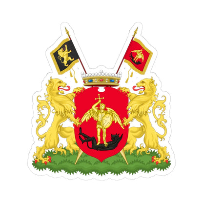 Greater coat of arms of the City of Brussels (Belgium) (Coat of Arms) STICKER Vinyl Kiss-Cut Decal 4 Inch White - The Sticker Space