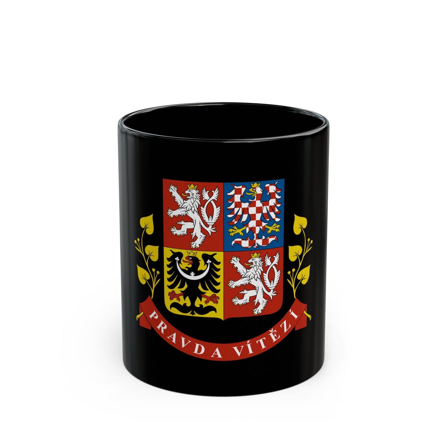 Greater coat of arms of the Czech Republic (Presidential version) - Black Coffee Mug-11oz-The Sticker Space