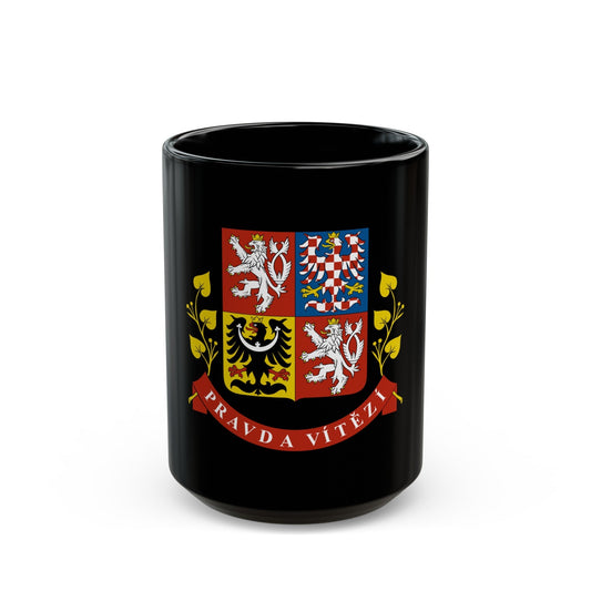 Greater coat of arms of the Czech Republic (Presidential version) - Black Coffee Mug-15oz-The Sticker Space