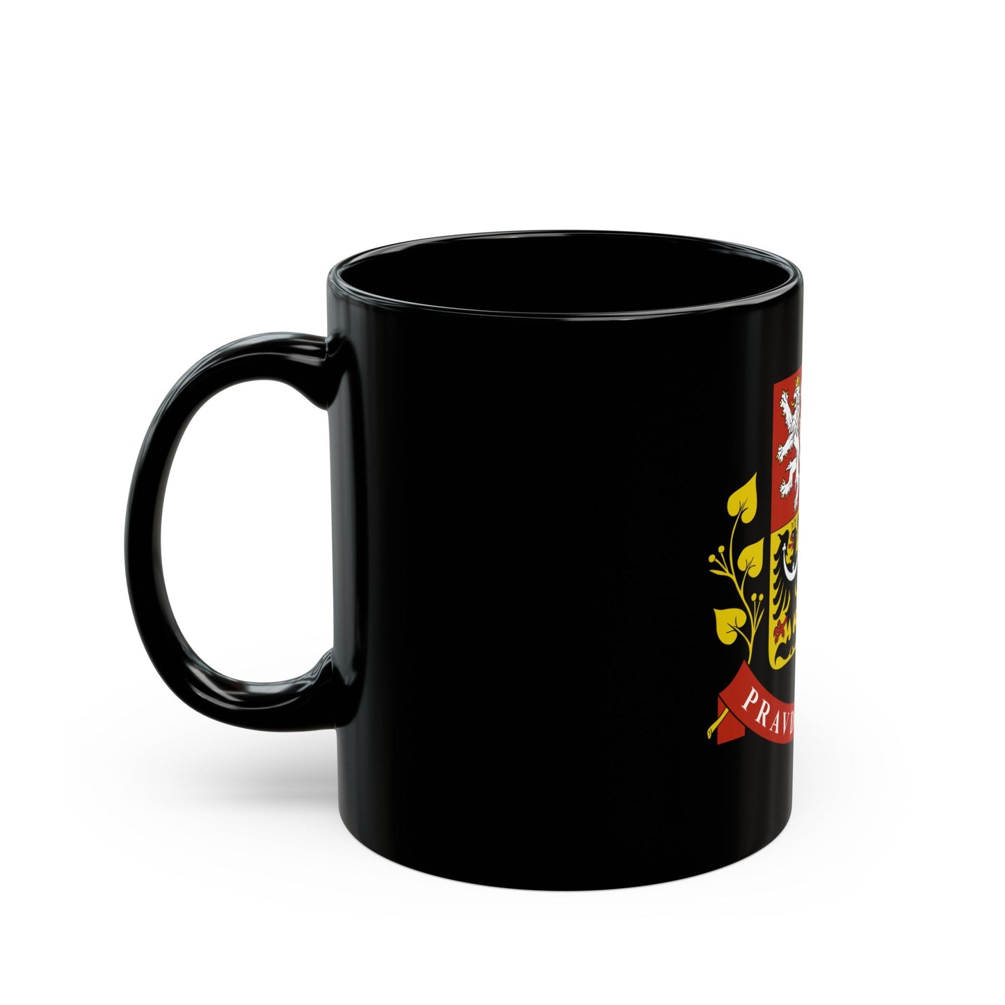 Greater coat of arms of the Czech Republic (Presidential version) - Black Coffee Mug-The Sticker Space