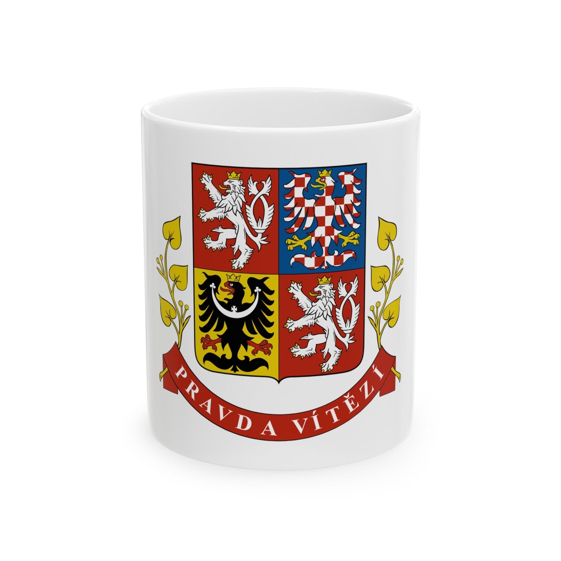 Greater coat of arms of the Czech Republic (Presidential version) - White Coffee Mug-11oz-The Sticker Space