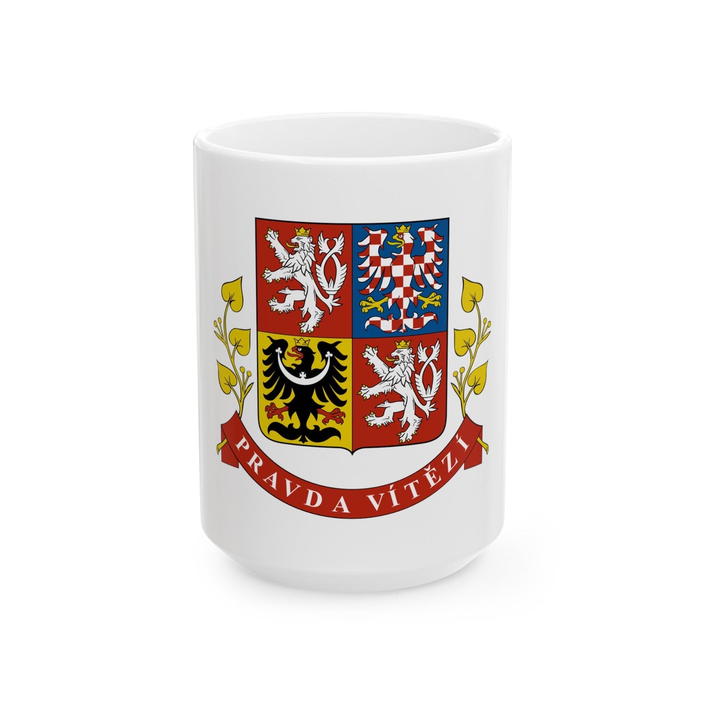 Greater coat of arms of the Czech Republic (Presidential version) - White Coffee Mug-15oz-The Sticker Space