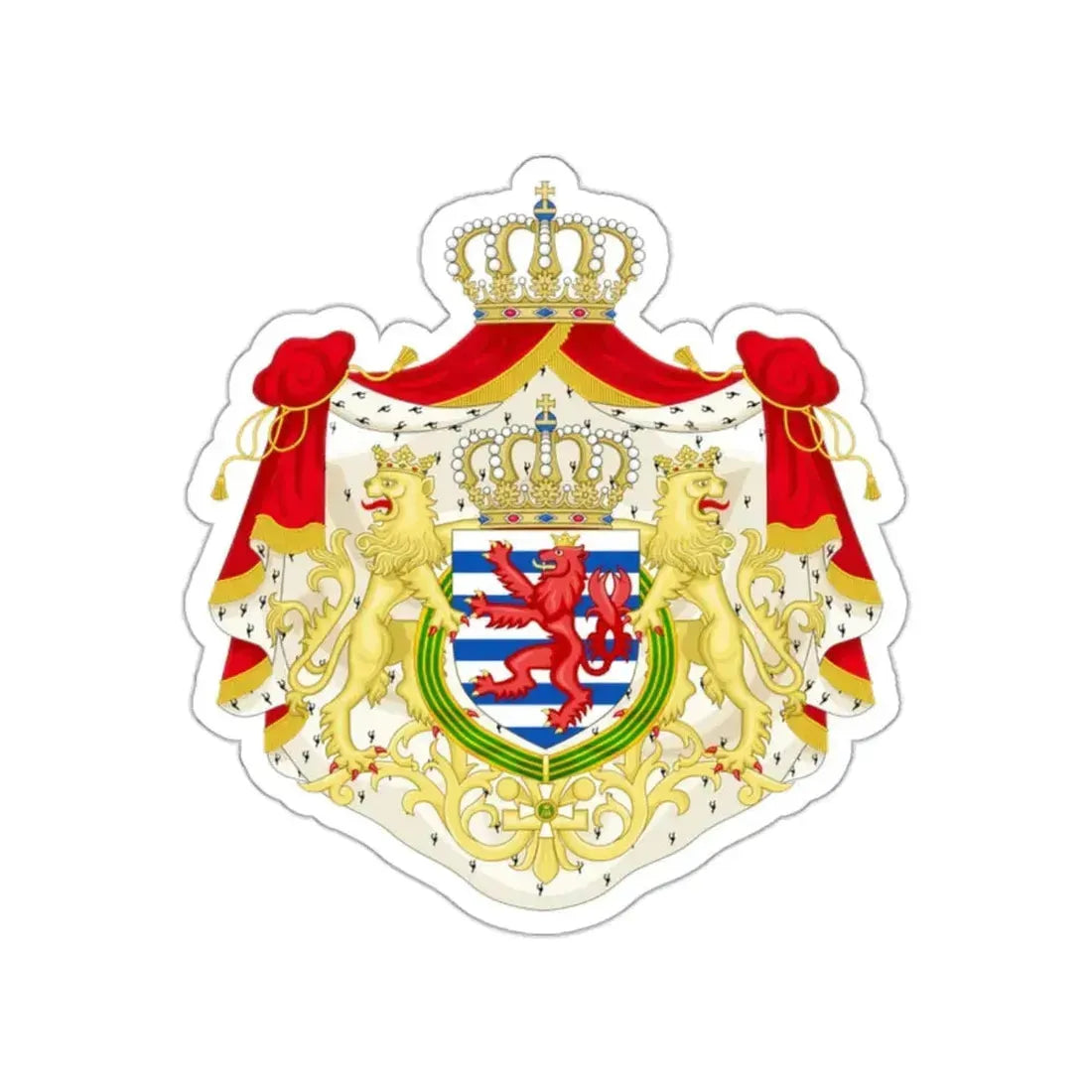 Greater coat of arms of the grand-duchy of Luxembourg 2 STICKER Vinyl Die-Cut Decal 2 Inch - The Sticker Space