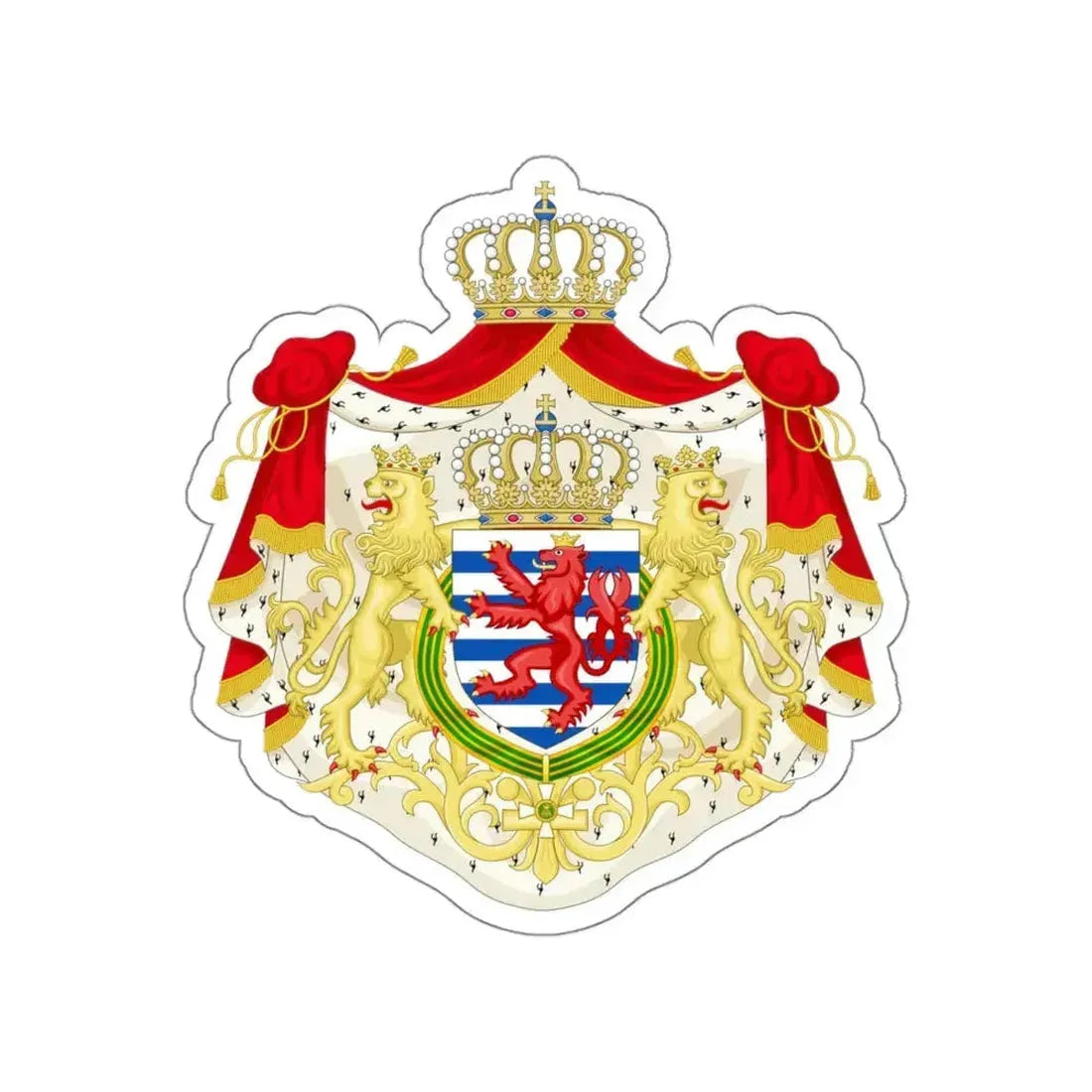 Greater coat of arms of the grand-duchy of Luxembourg 2 STICKER Vinyl Die-Cut Decal 4 Inch - The Sticker Space