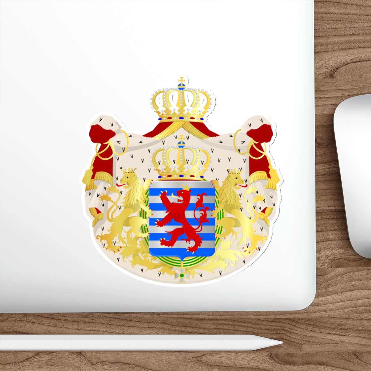 Greater coat of arms of the grand-duchy of Luxembourg STICKER Vinyl Die-Cut Decal-The Sticker Space