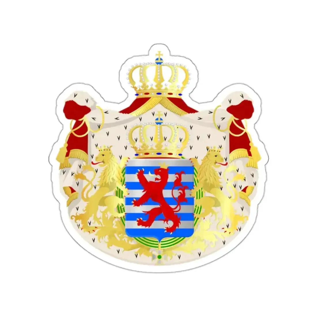 Greater coat of arms of the grand-duchy of Luxembourg STICKER Vinyl Die-Cut Decal - The Sticker Space