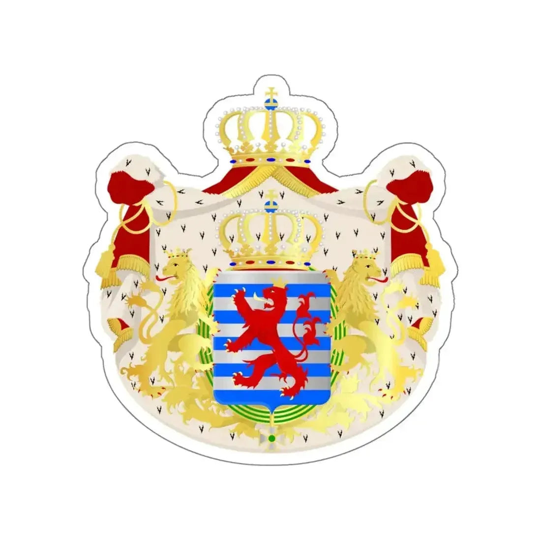 Greater coat of arms of the grand-duchy of Luxembourg STICKER Vinyl Die-Cut Decal - The Sticker Space