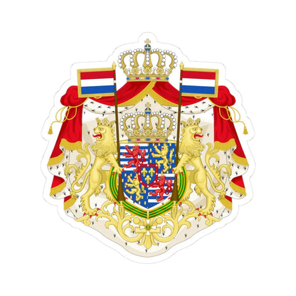 Greater coat of arms of the Grand Duke of Luxembourg 2000 (Luxembourg) (Coat of Arms) STICKER Vinyl Kiss-Cut Decal 3 Inch White - The Sticker Space