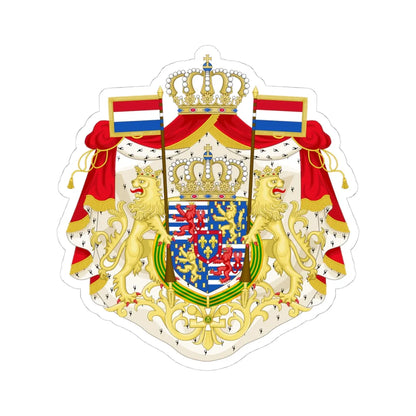 Greater coat of arms of the Grand Duke of Luxembourg 2000 (Luxembourg) (Coat of Arms) STICKER Vinyl Kiss-Cut Decal 4 Inch White - The Sticker Space