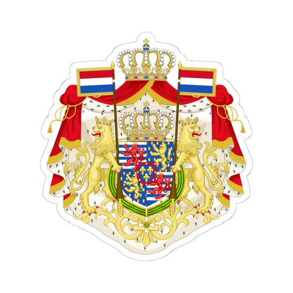 Greater coat of arms of the Grand Duke of Luxembourg 2000 (Luxembourg) (Coat of Arms) STICKER Vinyl Kiss-Cut Decal 6 Inch White - The Sticker Space
