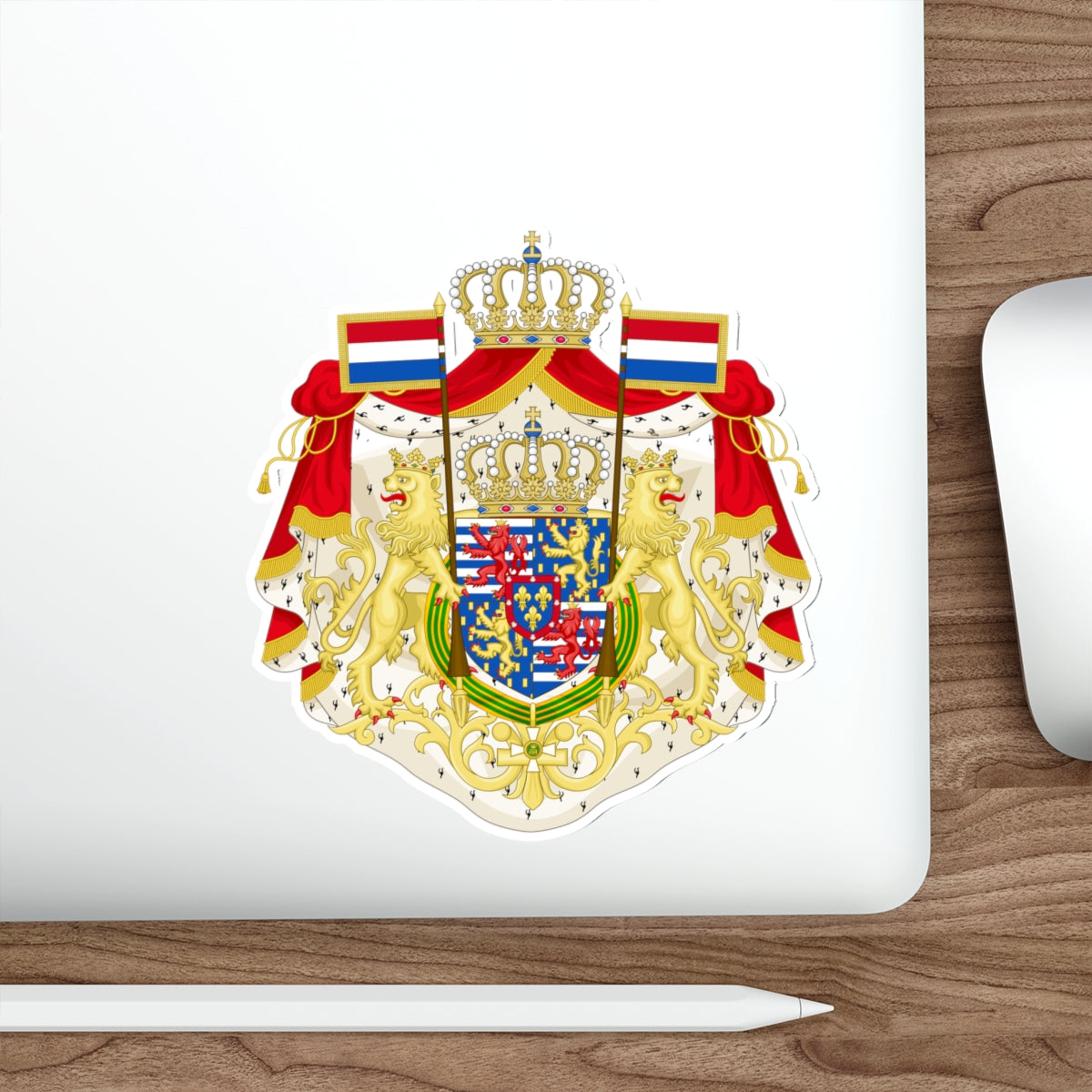 Greater coat of arms of the Grand Duke of Luxembourg (2000) STICKER Vinyl Die-Cut Decal-The Sticker Space