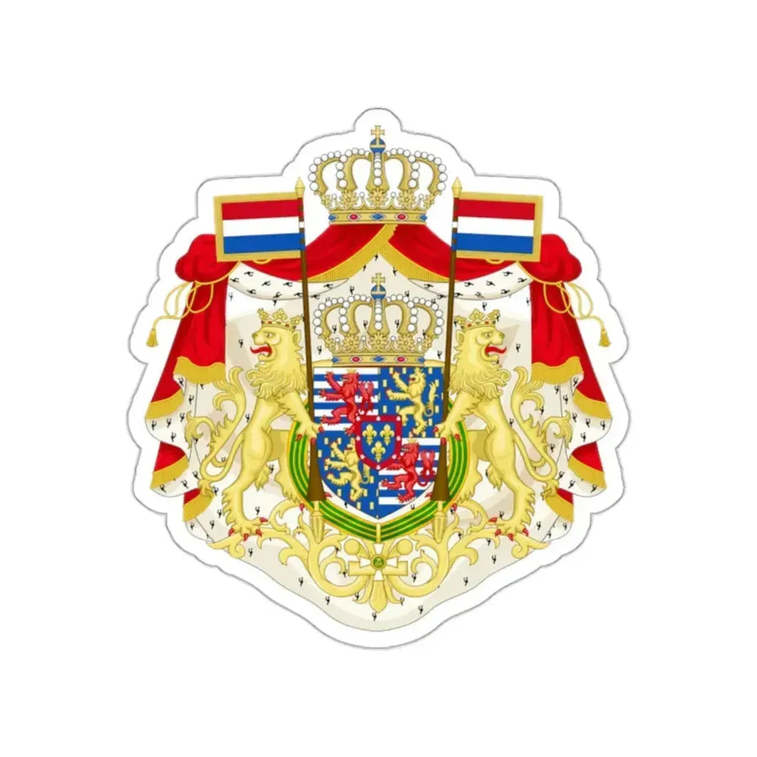 Greater coat of arms of the Grand Duke of Luxembourg (2000) STICKER Vinyl Die-Cut Decal 2 Inch - The Sticker Space