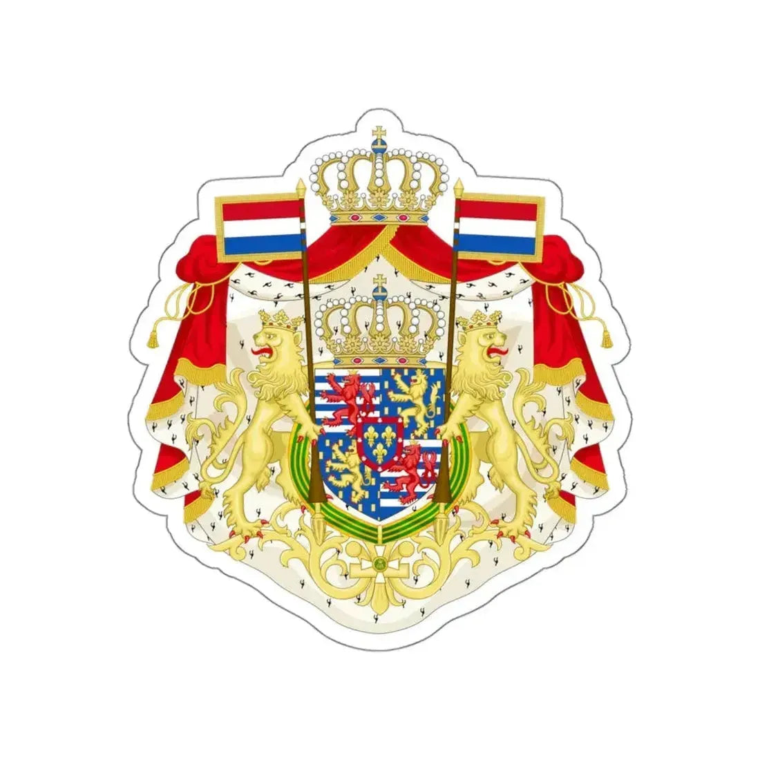 Greater coat of arms of the Grand Duke of Luxembourg (2000) STICKER Vinyl Die-Cut Decal 5 Inch - The Sticker Space