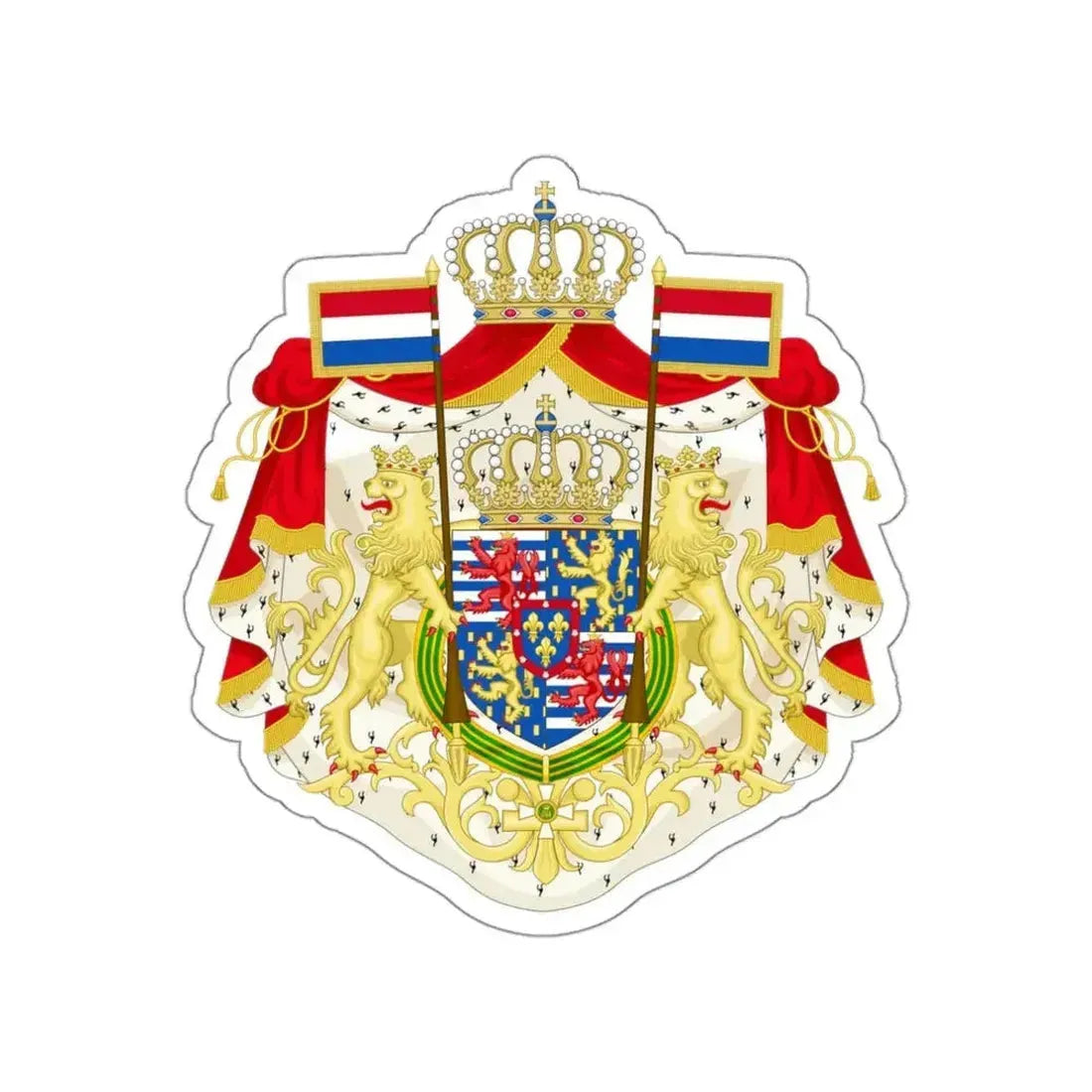 Greater coat of arms of the Grand Duke of Luxembourg (2000) STICKER Vinyl Die-Cut Decal - The Sticker Space