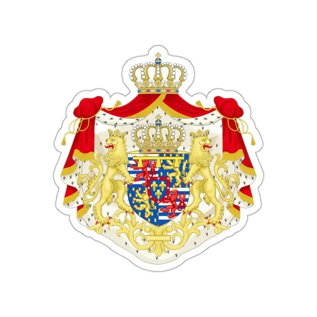 Greater coat of arms of the Hereditary Grand Duke of Luxembourg (2000) STICKER Vinyl Die-Cut Decal - The Sticker Space