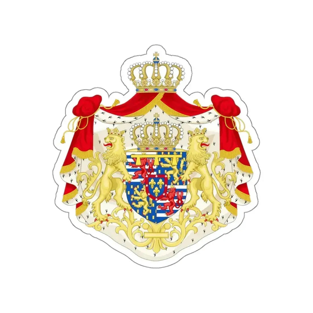 Greater coat of arms of the Hereditary Grand Duke of Luxembourg (2000) STICKER Vinyl Die-Cut Decal - The Sticker Space