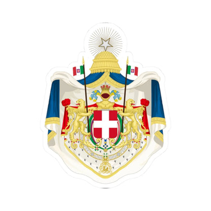 Greater coat of arms of the Kingdom of Italy 1870-1890 (Italy) (Coat of Arms) STICKER Vinyl Kiss-Cut Decal 2 Inch White - The Sticker Space