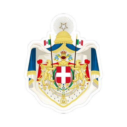 Greater coat of arms of the Kingdom of Italy 1870-1890 (Italy) (Coat of Arms) STICKER Vinyl Kiss-Cut Decal 3 Inch White - The Sticker Space