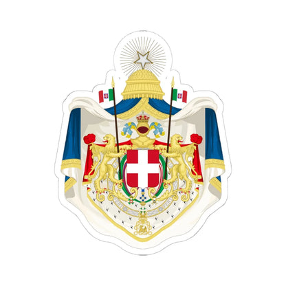 Greater coat of arms of the Kingdom of Italy 1870-1890 (Italy) (Coat of Arms) STICKER Vinyl Kiss-Cut Decal 6 Inch White - The Sticker Space