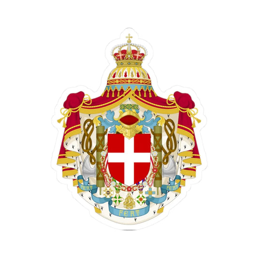 Greater coat of arms of the Kingdom of Italy 1929-1944 (Italy) (Coat of Arms) STICKER Vinyl Kiss-Cut Decal 2 Inch White - The Sticker Space