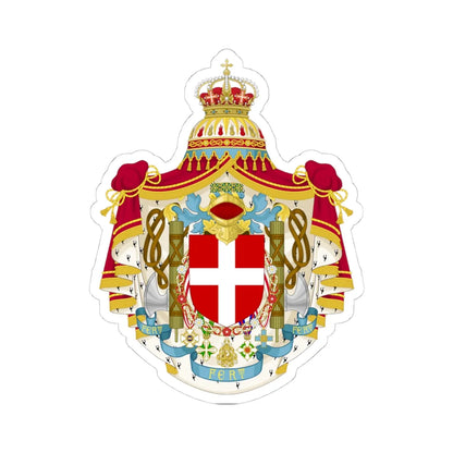 Greater coat of arms of the Kingdom of Italy 1929-1944 (Italy) (Coat of Arms) STICKER Vinyl Kiss-Cut Decal 4 Inch White - The Sticker Space