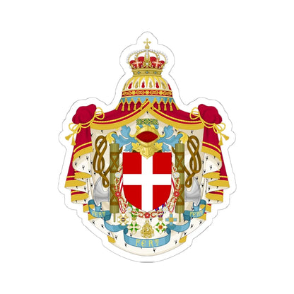 Greater coat of arms of the Kingdom of Italy 1929-1944 (Italy) (Coat of Arms) STICKER Vinyl Kiss-Cut Decal 6 Inch White - The Sticker Space