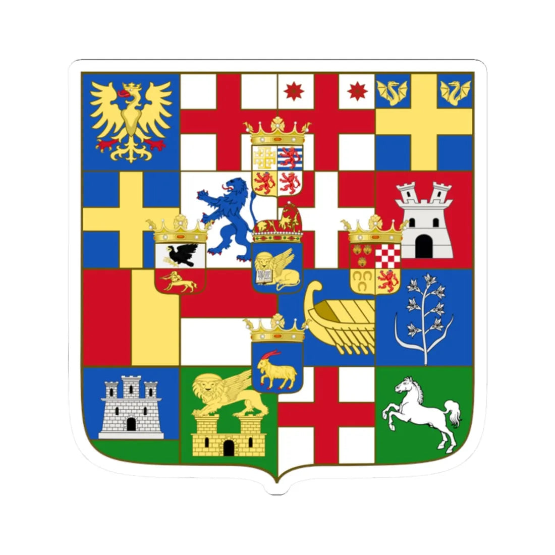 Greater coat of arms of the Republic of Venice 1680 (Italy) (Coat of Arms) STICKER Vinyl Kiss-Cut Decal 2 Inch White - The Sticker Space