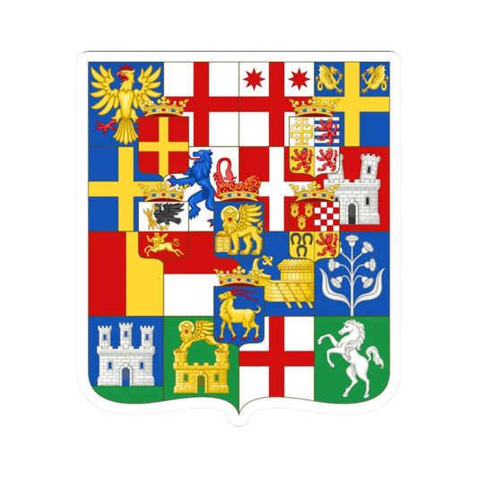 Greater Coat of Arms of the Republic of Venice 1706 escutcheon (Italy) (Coat of Arms) STICKER Vinyl Kiss-Cut Decal 2 Inch White - The Sticker Space