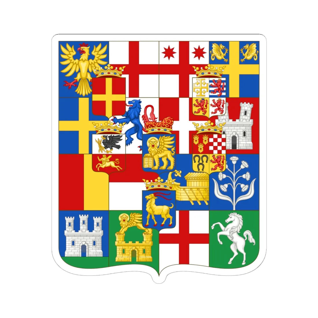 Greater Coat of Arms of the Republic of Venice 1706 escutcheon (Italy) (Coat of Arms) STICKER Vinyl Kiss-Cut Decal 6 Inch White - The Sticker Space