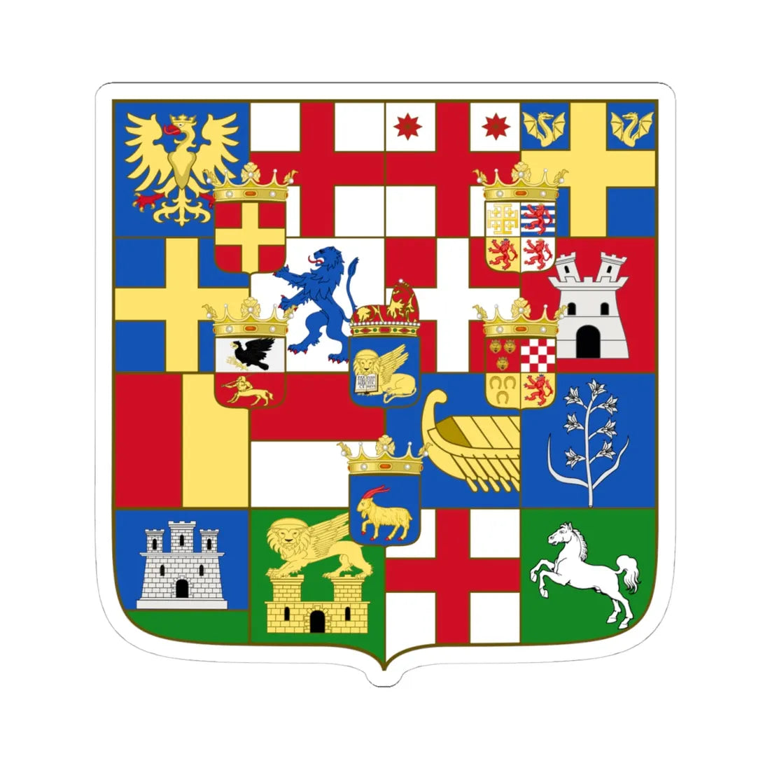 Greater Coat of Arms of the Republic of Venice 1706 (Italy) (Coat of Arms) STICKER Vinyl Kiss-Cut Decal 4 Inch White - The Sticker Space