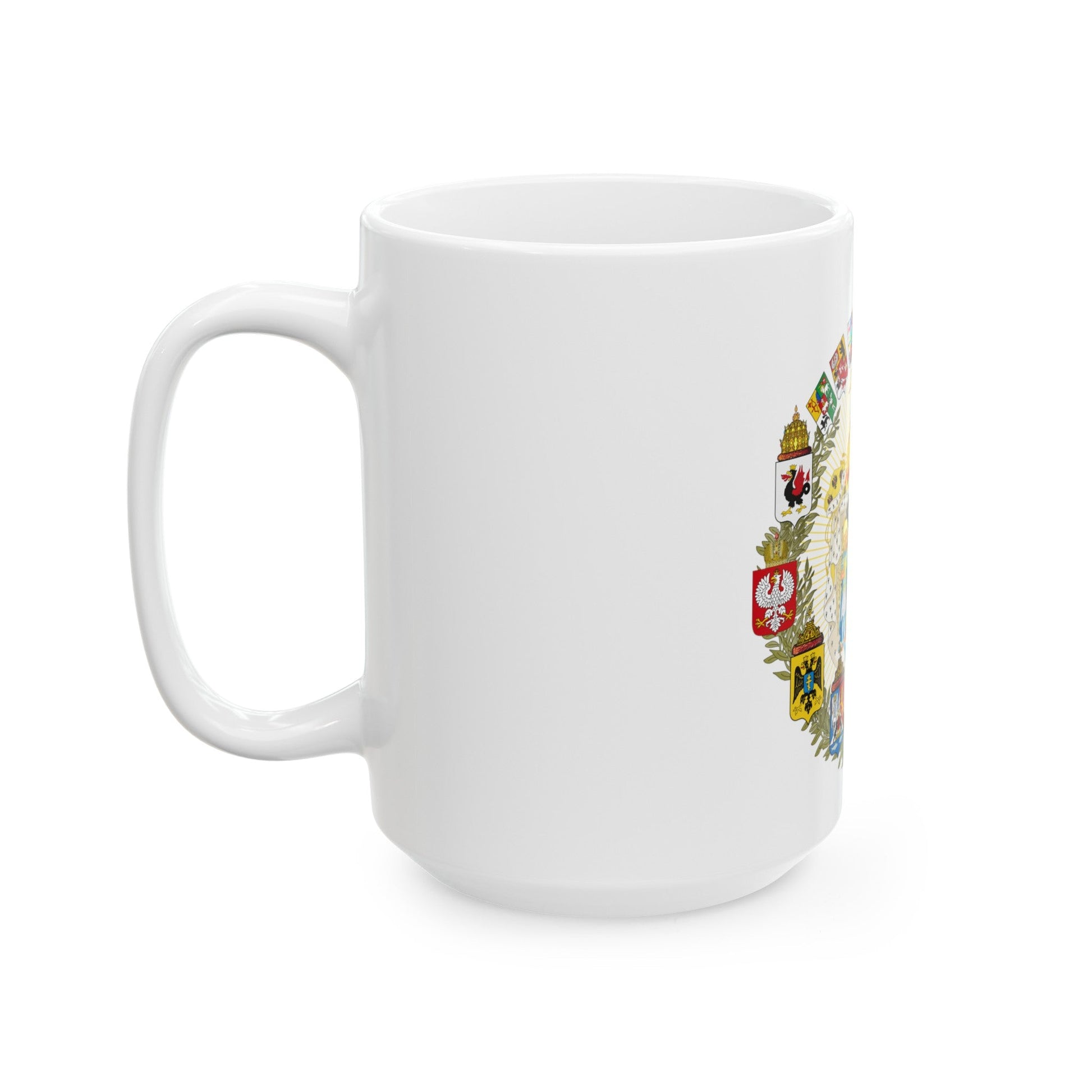 Greater Coat of Arms of the Russian Empire - White Coffee Mug-The Sticker Space