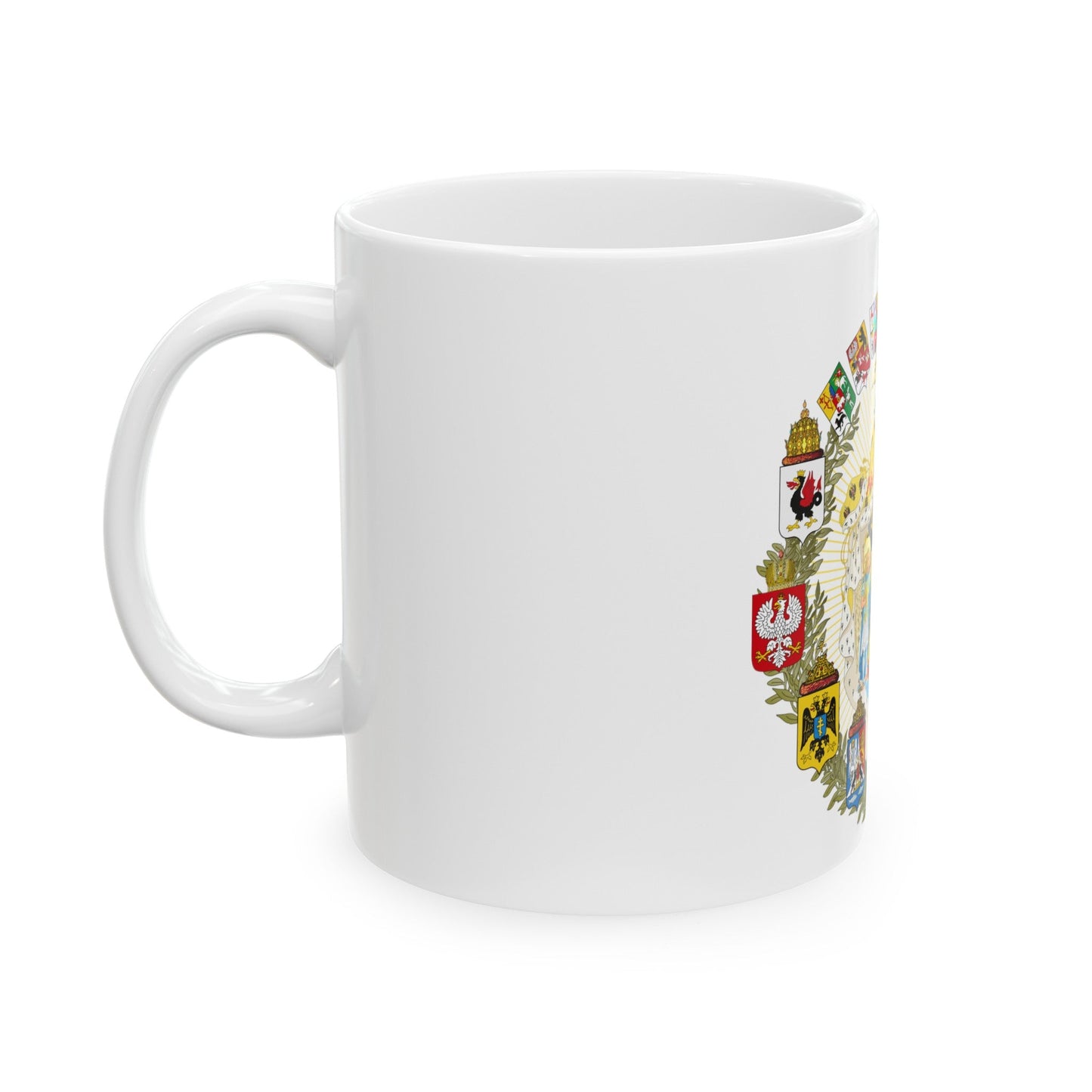 Greater Coat of Arms of the Russian Empire - White Coffee Mug-The Sticker Space