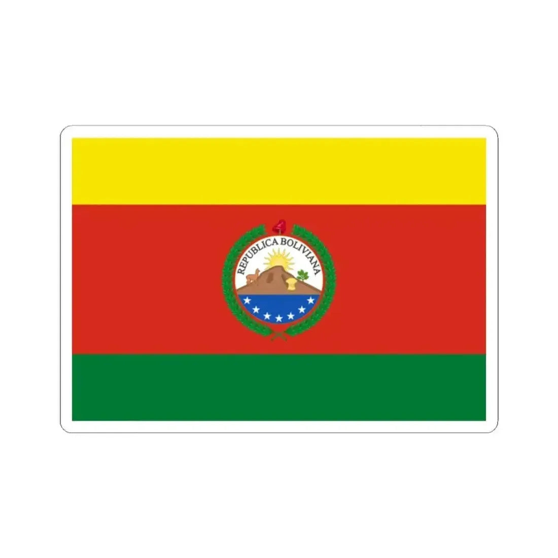 Greater Flag of Bolivia 1831-1851 (Bolivia) STICKER Vinyl Kiss-Cut Decal 2 Inch White - The Sticker Space