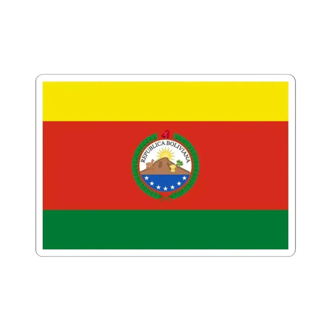 Greater Flag of Bolivia 1831-1851 (Bolivia) STICKER Vinyl Kiss-Cut Decal 3 Inch White - The Sticker Space