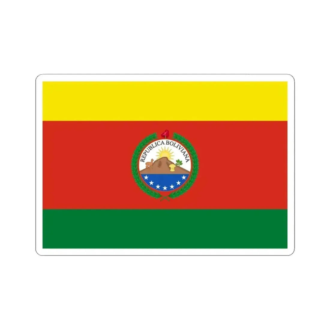 Greater Flag of Bolivia 1831-1851 (Bolivia) STICKER Vinyl Kiss-Cut Decal 4 Inch White - The Sticker Space