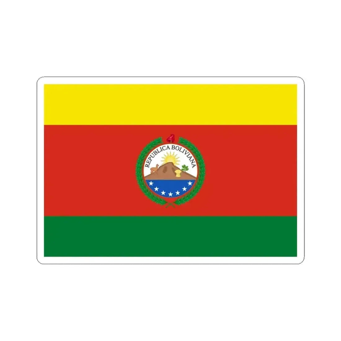 Greater Flag of Bolivia 1831-1851 (Bolivia) STICKER Vinyl Kiss-Cut Decal 6 Inch White - The Sticker Space