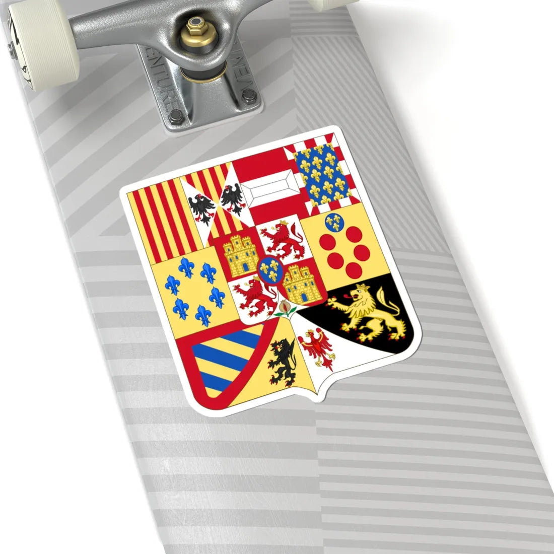 Greater Royal Arms of Spain 1761-1868 and 1874-1931 - Shape Variant (Spain) (Coat of Arms) STICKER Vinyl Kiss-Cut Decal - The Sticker Space