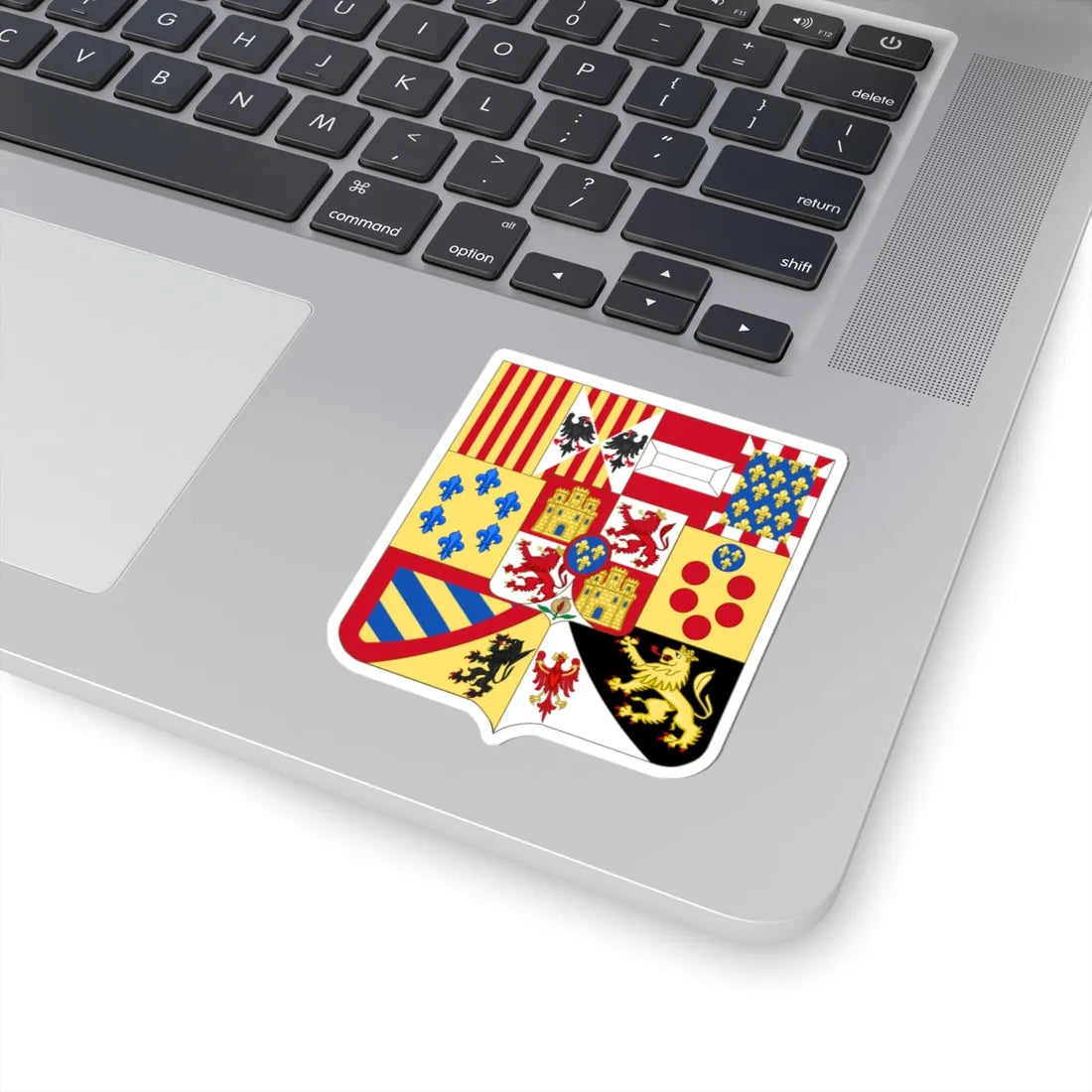 Greater Royal Arms of Spain 1761-1868 and 1874-1931 - Shape Variant (Spain) (Coat of Arms) STICKER Vinyl Kiss-Cut Decal - The Sticker Space