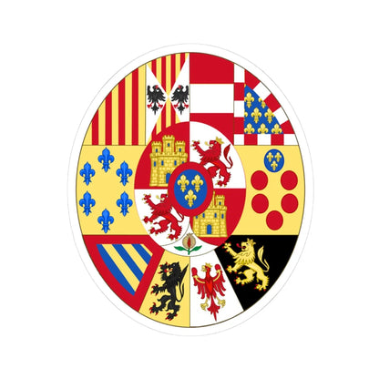 Greater Royal Arms of Spain 1761-1868 and 1874-1931 (Spain) (Coat of Arms) STICKER Vinyl Kiss-Cut Decal 3 Inch White - The Sticker Space
