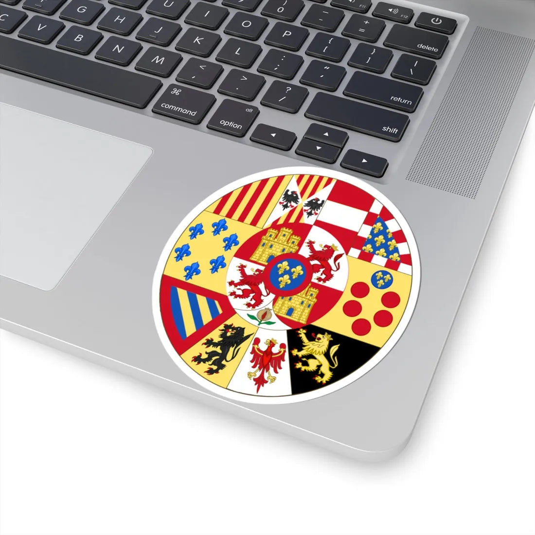 Greater Royal Arms of Spain 1761-1868 and 1874-1931 (Spain) (Coat of Arms) STICKER Vinyl Kiss-Cut Decal - The Sticker Space